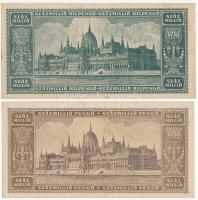 1946. 100.000.000P + 100.000.000MP (kissé eltolódott nyomat) T:II-
Adamo P27, P33