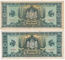 1946. 100.000MP (2db, eltérő színváltozatok, egyiknél kis nyomateltolódás) T:III
Adamo P30