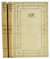 Ady: Illés szekerén; A menekülő élet. Bp., é.n., Athenaeum, 176 p. + 163 p. Kiadói aranyozott egészvászon-kötés, az egyik kötet elülső szennylapja kijár, tulajdonosi bejegyzéssel, intézményi bélyegzővel.