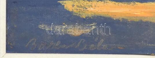 Balla Béla jelzéssel: Beszélgetők. Olaj, vászon. Dekoratív fa keretben, 44,5×35 cm