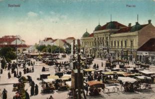 Szolnok, Piac tér, Koppán György, Fehér Adolf, Kenéz és Rosenzveig Ede üzlete (EB)
