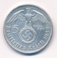 Német Harmadik Birodalom 1938A 5M Ag "Hindenburg" T:2
German Third Reich 1938A 5 Mark Ag ...