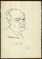 Vincze Lajos (1914-2002): Issekutz Béla; tus-papír; 15x21 cm