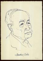 Vincze Lajos (1914-2002): Issekutz Béla; tus-papír; 15x21 cm