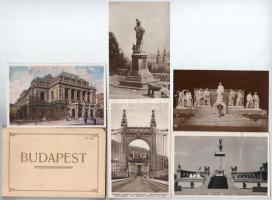Budapest - 11 db régi képeslap + 1 leporellofüzet 12 képeslappal / 11 pre-1945 postcards + 1 leporel...