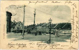 1903 Sopron, Oedenburg; Várkerület, rajzolt villamos. M. Gellis