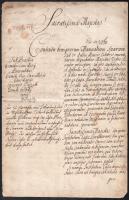 cca 1734 Bajzáth József veszprémi püspök nevében, egyházkományzati ügyben kelt irat korabeli másolata töredék