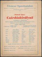 cca 1936 Fővárosi Operettszínház műsorismertetője, 4p + 1 db szórólap