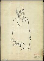 Vincze Lajos (1914-2002): Major Tamás portré; tus-papír, szignált; 21x30 cm