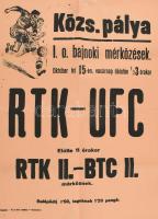 1944 Futball I. o. bajnokság, Rákosszentmihályi Testedzők Köre és Újlaki FC óbudai csapat, hajtott, 42×29,5 cm