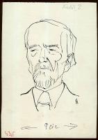 Vincze Lajos (1914-2002): KOdály Zoltán portré; tus-papír, szignált; 14x21 cm