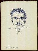 Vincze Lajos (1914-2002): Pap László portré; tus-papír, 20x29 cm