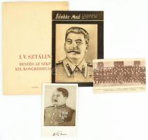 4 db-os tétel Sztálinról, benne a Színház és Mozi 1953-as év egyik száma 3 oldalon Sztálin haláláról írt cikkel