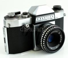 Praktica super TL eredeti tokjában és Praktica TLOVA fényképezőgép, 50mm f/2.8 objektívvel, szép áll...