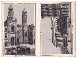 Budapest fő és székváros látképei. Bettelheim Miksa és társa kiadása - leporello 18 litho képpel (sz...