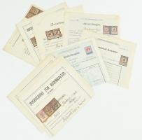 1900-1923 10 db osztrák gimnáziumi és főiskolai bizonyítvány, mindegyik különféle okmánybélyeg-variációk