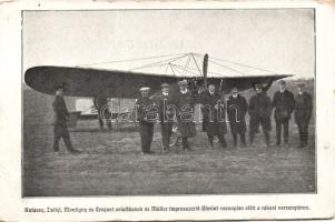 Aviators in front of the Blériot monoplan