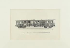 cca 1900 Eisenbahn Tientsin-Puckow (China): Vierachsiger durchgangwagen 3. Klasse, nyomat, paszpartuban, kis sérüléssel, 12×19 cm