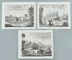 1704 Missziós templomok Kínában, Ceylonon, stb.,12 db, közte 3 db paszpartuban, 14×17 cm