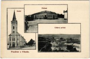 Vlkos, Kostel, Obchod, Celkovy pohled / church, shop, general view. J. St. Wasservogel (EK)