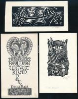 7 db ex libris, jelzettek