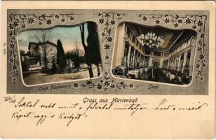 Marianske Lazne, Marienbad; Café Panorama, Saal / café, interior. Art Nouveau, floral (EK)