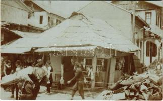 Sarajevo, Szarajevó; mészárszék / street view, butchers shop. photo