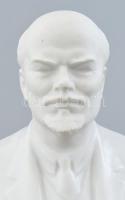 Herendi Lenin porcelán büszt, fehér mázas és biszkvit, kopásnyomokkal, jelzett, m: 17 cm