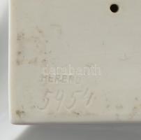 Herendi Lenin porcelán büszt, fehér mázas és biszkvit, kopásnyomokkal, jelzett, m: 17 cm