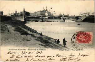 1907 Moscow, Moscou; Kremlin, Vue generale / general view, bridge. TCV card