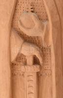 Nagy Ferenc (1920-1998): Szent István király. Fafaragás. Jelzett 42 cm