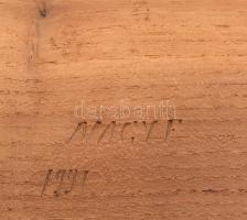 Nagy Ferenc (1920-1998): Szent István király. Fafaragás. Jelzett 42 cm