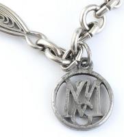 4 db óralánc, fém, kopott, egyiken patkóban lévő lófej motívummal