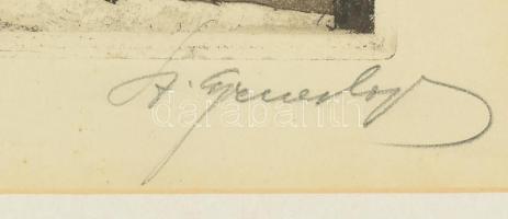 Szentgyörgyvári Gyenes Lajos (1890-1971): Venezia, Rialto. Rézkarc, papír, jelzett, paszpartuban, 35...