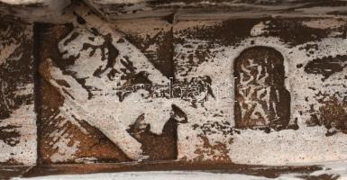 Szabolcs Péter (1942-): Az építészet allegóriája. Bronz. Kerámia talapzaton Vörösmarty idézettel 20x...