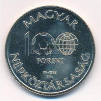 1985. 100Ft alpakka "Labdarúgó Világbajnokság 1986. - Mexikó térkép" T:1