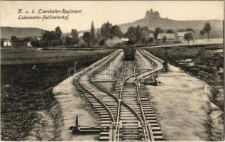 1916 K.u.K. Eisenbahn-Regiment. Lokomotiv-Feldbahnhof Korneuburg / WWI Austro-Hungarian K.u.K. military railroad regiment, field railway station + "K.u.K. Lokomotivfeldbahn Nr. 1. Ersatzkompagnie" (EK)