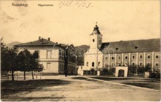 1918 Rózsahegy, Ruzomberok; Főgimnázium. Komor Testvérek kiadása / grammar school + M. kir. rokkant kórház Rózsahegy (EK)