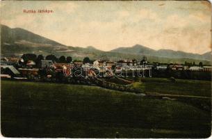 1907 Ruttka, Vrútky; látkép / general view (kopott sarkak / worn corners)