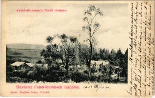 1902 Felsőzúgó-fürdő, Ruzsbachfürdő, Bad Ober Rauschenbach, Kúpele Vysné Ruzbachy; látkép. Szeiffert Endre kiadása / general view (EM)