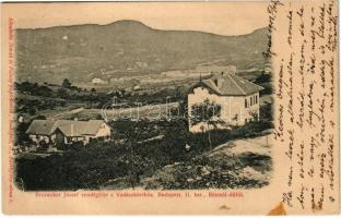 1901 Budapest II. Rézmál-dűlő, Brunecker József vendéglője a Vadászkürthöz, étterem. Készítette Novák és Falusy (EK)