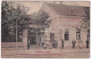 1914 Budapest XIV. Zugló, Piskóty István-féle vendéglő a Paradicsom kerthez. Brahacsek J. kiadása. Hajtsár út 28. (EB)