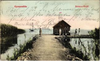 1906 Gyenesdiás, Balaton fürdő. Mérei Ignác kiadása (Rb)