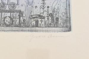 Gross Arnold (1929-2015): Kondor Béla emléklap. Ofszet nyomat, papír, jelzett 19x27 cm Üvegezett ker...