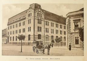 cca 1928-1935 Vederi din Cluj / Kolozsvár látképei. 12 db fekete-fehér fotó, fűzött, harántalakú alb...