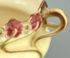 Franz Ant Mechlen szecessziós, óriás fajansz kaspó. Kézzel festett, jelzett, minimális kopással. d: ...