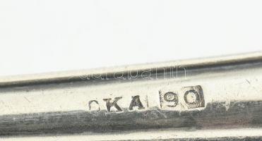 Ezüstözött fém evőeszköz készlet: 6 db kanál, 6 db kés, 6 db villa, 6 db kiskanál, 6 db süteményes v...