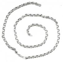 Ezüst (Ag) nyaklánc és karkötő, jelzett, nettó: 39,87 g, h: 52 és 21 cm