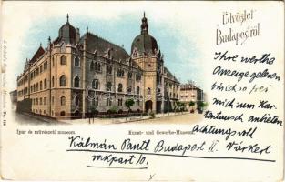 1899 (Vorläufer) Budapest IX. Ipar és művészeti múzeum. L. Schlafs Kunstverlag No. 119. (kis szakadás / tiny tear)