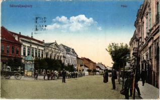 Sátoraljaújhely, Fő tér, Roth Josef üzlete. Vasúti levelezőlapárusítás 20-1915. (EK)
